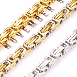 Byzantine king chain in gold and silver stainless steel for necklaces and bracelets