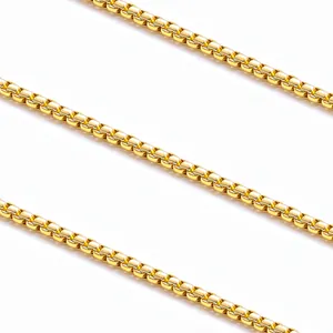 Polierte 2.5mm Gold-Edelstahl-Boxkette für DIY-Schmuckherstellung und Halsketten