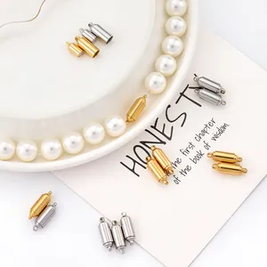 Titanium steel magnetic clasps and barrel connectors for DIY pearl necklaces