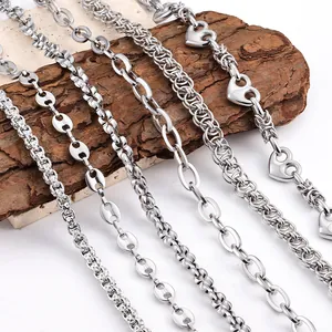 Edelstahl Schmuckkette DIY Halskette Armband Herstellung Zubehör Minimalismus Metall Accessoires Für Herren Damen Handwerk Bedarf