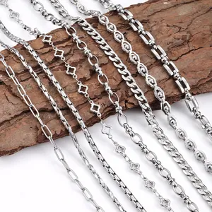 Chaîne de Bijoux en Acier Inoxydable DIY pour Fabrication Bracelet Collier Chaîne à Maillons en Métal pour DIY Matériel