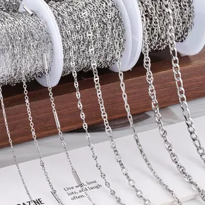 Edelstahl DIY Schmuckkette Für Halskette Armband Herstellung Bastelbedarf Hip Hop Gliederkette Unbearbeitetes Metallzubehör