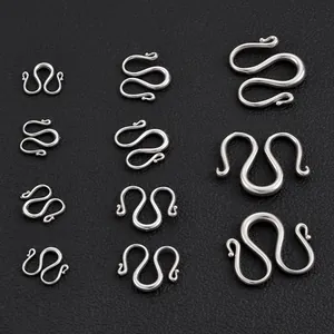 Set di chiusure in acciaio inossidabile a forma di M e S per collane e bracciali fai-da-te