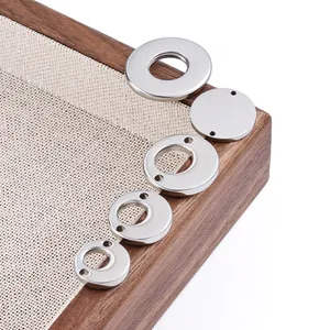 Polished stainless steel round pendant blanks for DIY jewelry necklaces and bracelets