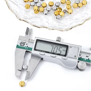 7.05mm stainless steel alphabet beads in gold and silver finish for DIY jewelry making