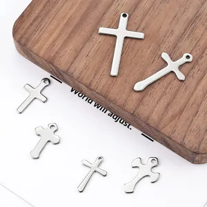 Set de colgantes de cruz de acero inoxidable para creación de joyas DIY variadas
