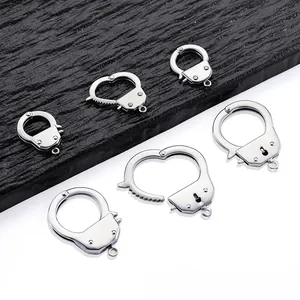 304 Stainless Steel Polished Handcuff Shape Connectors Openable Pendants For DIY Necklace Bracelet Jewelry Making Supplies