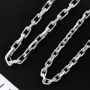 Maillons de chaîne trombone en acier inoxydable poli argenté avec finition miroir moderne