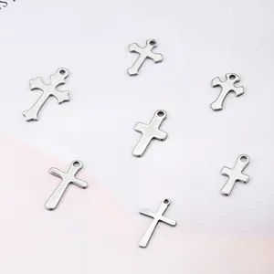 Polierte Edelstahl Kreuz Anhänger Für DIY Schmuckherstellung Halsketten Armbänder Ohrringe Zubehör Religiöse Charms Zubehör