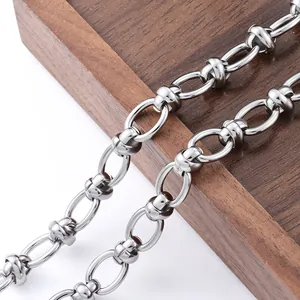 Acier Inoxydable Chaîne à Maillons Ovales DIY Collier Bracelet Accessoire Bijoux Style Industriel Minimaliste Rouleau de Chaîne
