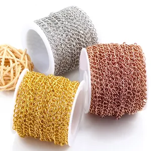 Dreifarbige Edelstahl-Verlängerungsketten für DIY-Schmuck in Gold, Silber und Roségold