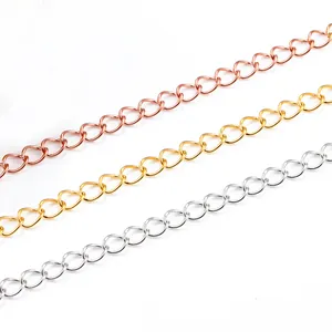 Polierte 18K Gold und Silber Edelstahl Herzketten-Verlängerungen für DIY-Schmuck