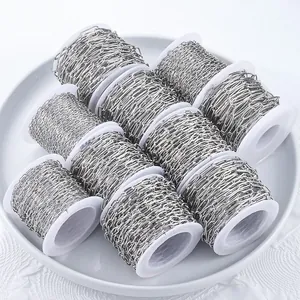 Rouleaux de chaînes à maillons ovales en acier inoxydable pour création de bijoux DIY