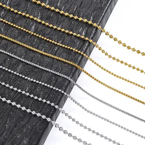 DIY Halsketten aus Edelstahl als Kugel- und Boxkette in Gold und Silber für Schmuck