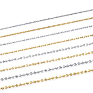 Gold- und Silber-Edelstahl-Kugelkette und Box-Ketten für DIY-Schmuckherstellung