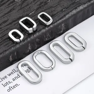 Stainless Steel Oval Square Connection Clasps For DIY Necklace Bracelet Making Jewelry Findings Polished Silver Connectors Accessories