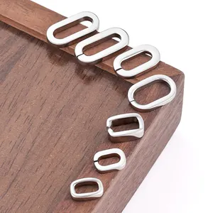 Minimalist stainless steel oval and rectangular link connectors for DIY jewelry making