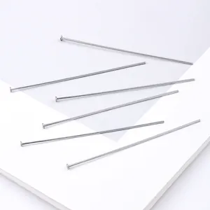 Polished stainless steel flat head pins for DIY jewelry making and beading crafts
