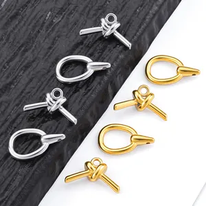 Edelstahl DIY Schmuckherstellung Knoten Design Knebelverschluss OT Schnalle Gold Silber Plattiert Verbinder Für Halskette Armband Zubehör