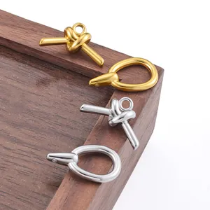 Geknoteter OT-Knebelverschluss aus Edelstahl in Gold und Silber für DIY-Schmuck