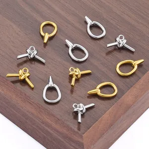 Edelstahl OT-Knebelverschluss mit Knotendesign für DIY-Schmuck in Gold und Silber