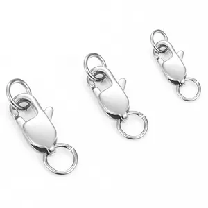Polished stainless steel spring lobster clasps for necklaces and bracelets diy jewelry