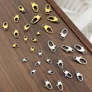 Polierte Edelstahl-Karabinerverschlüsse in Gold und Silber für DIY-Schmuckherstellung
