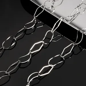 Stainless Steel Diamond Curved Oval Link Chain DIY Jewelry Making Findings Bulk Chain For Bracelets Necklaces Minimalism Personalized Accessories