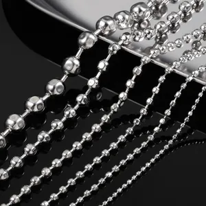 Stainless Steel Ball Bead Chain For DIY Necklace Bracelet Making Men Women Minimalist Fashion Jewelry Accessories Round Bead Chain