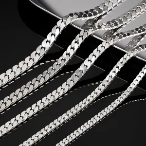 Catena a Maglia Cubana in Acciaio Inossidabile Per Fai Da Te Creazione Gioielli Catena NK Lucidata Per Collana Bracciale