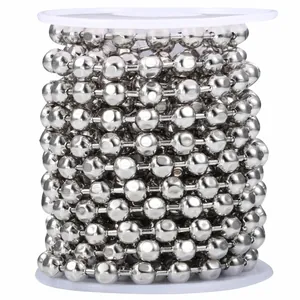 Polished stainless steel hexagon bead chain spool for minimalist DIY jewelry making