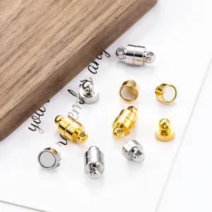 Fermoir Magnétique en Acier Inoxydable Boucle de Connexion Cylindre pour Création de Bijoux DIY Collier Bracelet Connecteur