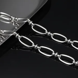 Chaîne Clip Ovale Acier Inoxydable Matériaux Fabrication Bijoux Collier Bracelet Maillon Poli Minimaliste Hip Hop Accessoire