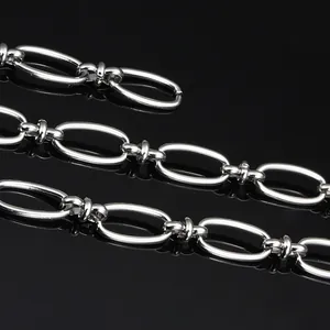 Chaîne à maillons ovales en acier inoxydable poli pour création de bijoux hip hop