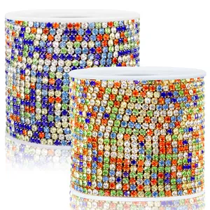 Catene a griffe con strass colorati placcati oro sottovuoto per creazione di gioielli