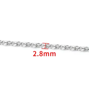 Polished 2.8mm stainless steel DIY craft chain with spiral round link design