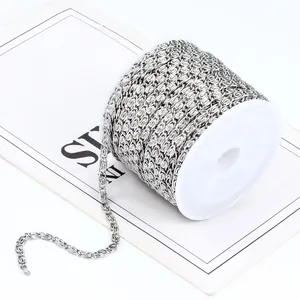 Stainless Steel DIY Jewelry Making Chain Roll For Necklace Bracelet Making Fine Metal Link Chain Durable Hypoallergenic Waterproof Jewelry Accessory Steel Color