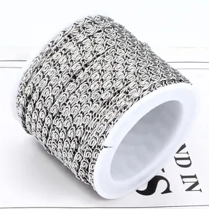 Polished silver stainless steel DIY jewelry chain roll for necklaces and bracelets