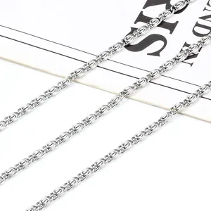 Polished silver stainless steel chain with unique twisted hollow links for DIY necklaces