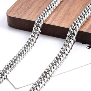 Roestvrij Stalen Franco Ketting Voor DIY Sieraden Maken Dubbel Geweven Rond Gepolijst Mode Accessoire Zilverkleurig