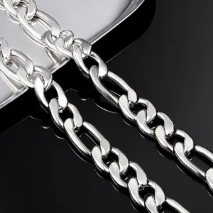 Stainless Steel Figaro Chain DIY Jewelry Making Accessories For Men Hip Hop Chunky Necklace Bracelet Silver Steel Color Chain
