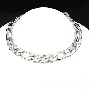 Polished silver stainless steel 15.5mm chunky NK chain necklace for hip hop style