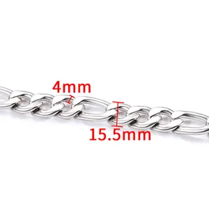 Polished silver 15.5mm stainless steel NK chain necklace for men hip hop jewelry