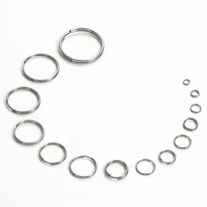 Detaillierte Edelstahl-Doppelspaltringe in verschiedenen Größen für DIY-Schmuck
