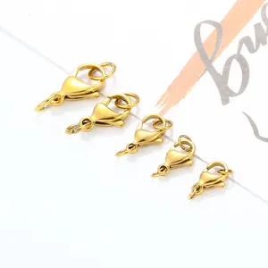 Five sizes of 18K gold plated lobster clasps for DIY jewelry making and repair