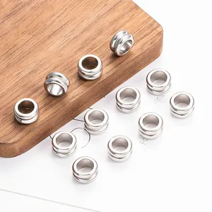 Roestvrij Staal Dubbellaags Trommel Afstandhouder Kralen Voor DIY Sieraden Maken Accessoires Hoge Kwaliteit Staalkleur Losse Kralen