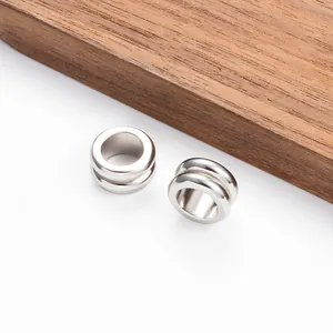 DIY roestvrijstalen afstandhouders voor sieraden met dubbellaags gegroefd ontwerp