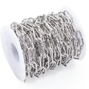 Carrete de cadena de eslabones ovales de acero inoxidable para joyería artesanal