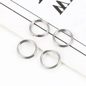 Anneaux de Jonction en Acier Inoxydable Doubles Boucles pour Fabrication de Bijoux DIY Porte-clés Connecteurs Couleur Acier