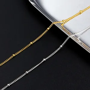 Edelstahl Satellitenkette Mit Kleinen Perlen Für DIY Schmuckherstellung Halskette Armband Mode Gold Stahlfarbe Metallgliederkette Zubehör